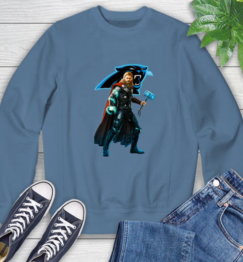 NFL Thor Avengers Endgame Football Carolina Panthers Sweatshirt 7