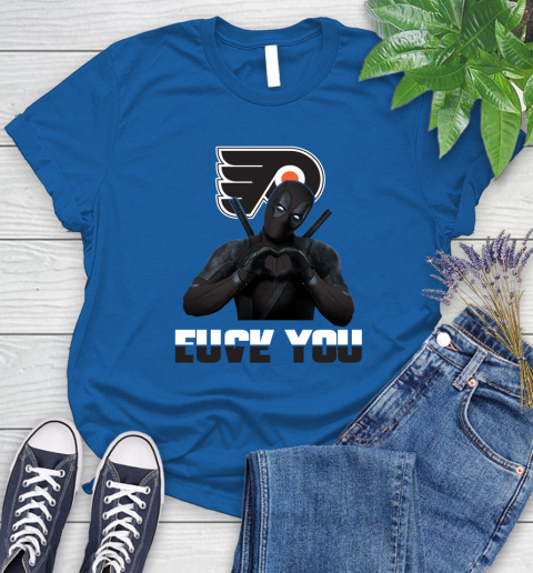 NHL Philadelphia Flyers Deadpool Love You Fuck You Hockey Sports Women's T-Shirt 12