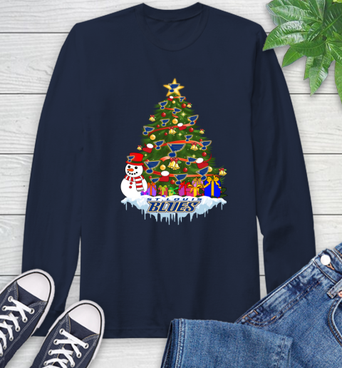 St.Louis Blues Merry Christmas NHL Hockey Sports Long Sleeve T-Shirt - Image 5