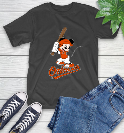 MLB Baseball Baltimore Orioles Cheerful Mickey Mouse Shirt T-Shirt