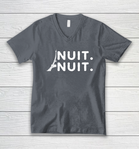 Nuit Nuit Shirt Night Night French Words Paris Tower Tour Eiffel V-Neck T-Shirt 3