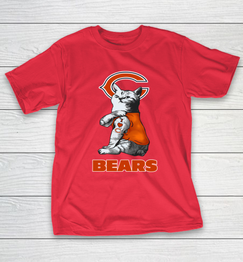 NFL Football My Cat Loves Chicago Bears T-Shirt 9