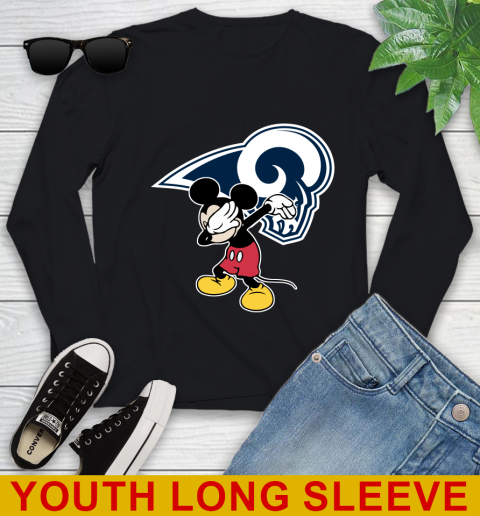 Los Angeles Rams NFL Football Dabbing Mickey Disney Sports Youth Long Sleeve 2