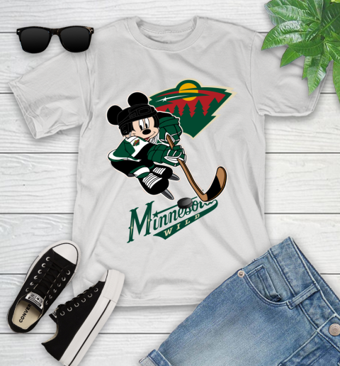 NHL Minnesota Wild Mickey Mouse Disney Hockey T Shirt Youth T-Shirt