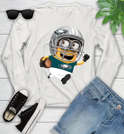 NFL Philadelphia Eagles Minions Disney Football Sports Youth Long Sleeve 12
