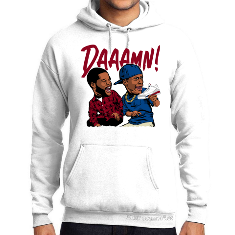Air Jordan 3 Charity Game Matching Sneaker Tshirt Daaamn Meme 2 Red and Blue Jordan Shirt