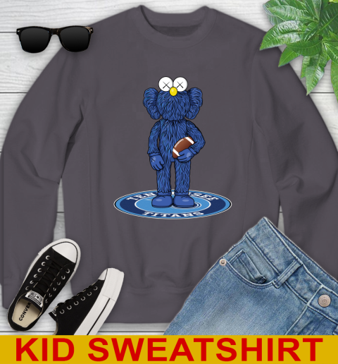 NFL Football Tennessee Titans Kaws Bff Blue Figure Shirt Youth Sweatshirt 6