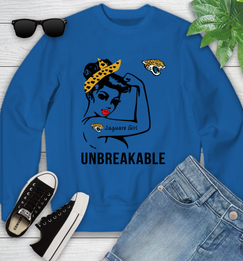 NFL Jacksonville Jaguars Girl Unbreakable Football Sports Youth Sweatshirt 4