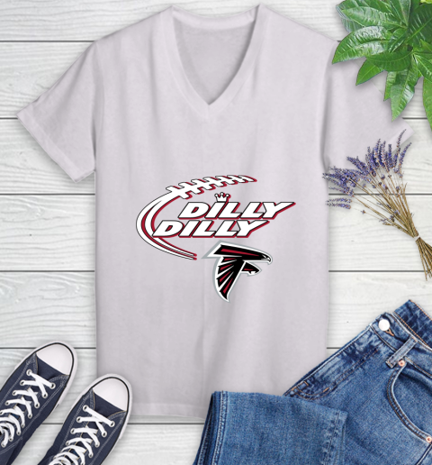 NFL Atlanta Falcons Dilly Dilly Football Sports Women's V-Neck T-Shirt
