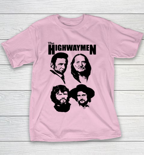 Willie Nelson Johnny Cash Outlaw Country Super Group The Highwaymen Youth T-Shirt 5