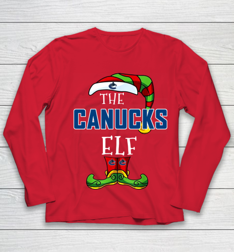 Vancouver Canucks Christmas ELF Funny NHL Youth Long Sleeve 8
