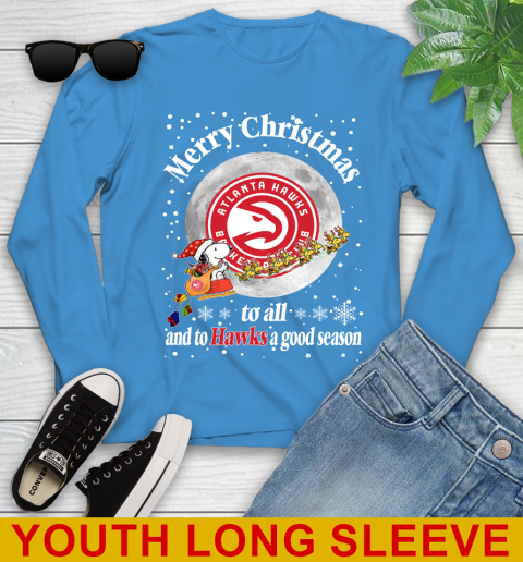 Atlanta Hawks Merry Christmas To All And To Hawks A Good Season NBA Basketball Sports Youth Long Sleeve 8