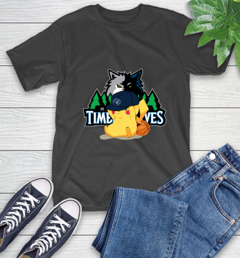 NBA Pikachu Basketball Sports Minnesota Timberwolves T-Shirt 2