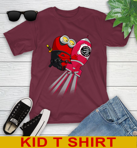 NBA Basketball Toronto Raptors Deadpool Minion Marvel Shirt Youth T-Shirt 5