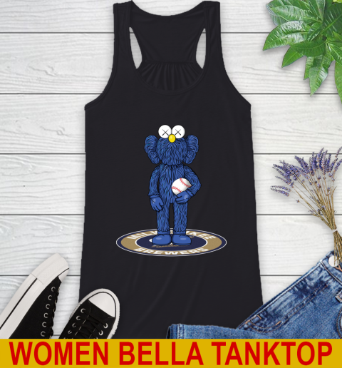 MLB Baseball Milwaukee Brewers Kaws Bff Blue Figure Shirt Racerback Tank 2