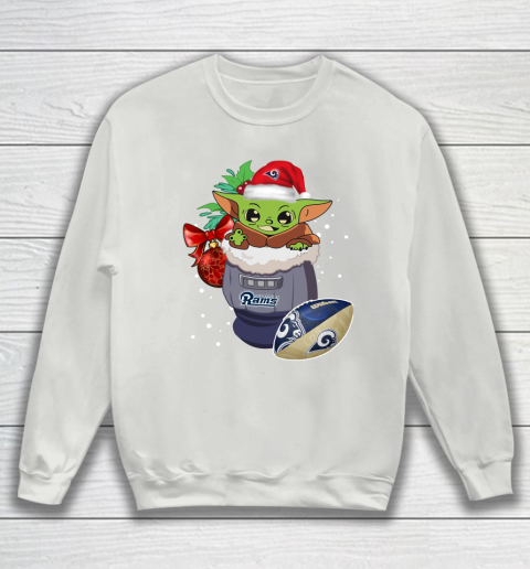 Los Angeles Rams Christmas Baby Yoda Star Wars Funny Happy NFL Sweatshirt 5