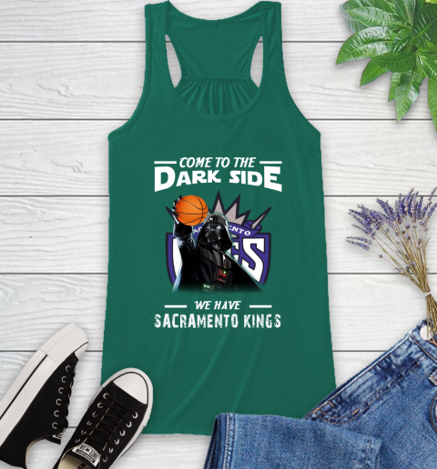 NBA Come To The Dark Side We Have Sacramento Kings Star Wars Darth Vader Basketball Racerback Tank 6