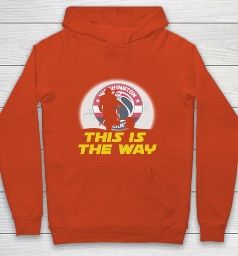 Washington Wizards NBA Basketball Star Wars Yoda And Mandalorian This Is The Way Youth Hoodie 3