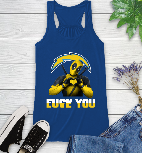 NHL San Diego Chargers Deadpool Love You Fuck You Football Sports Racerback Tank 8