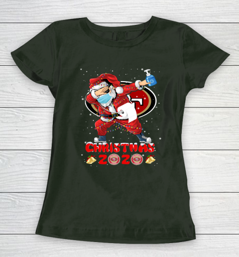 San Francisco 49ers Funny Santa Claus Dabbing Christmas 2020 NFL Women's T-Shirt 4