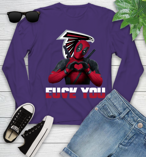 NHL Atlanta Falcons Deadpool Love You Fuck You Football Sports Youth Long Sleeve 4