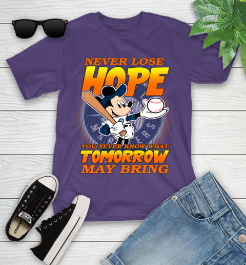 Seattle Mariners MLB Baseball Mickey Disney Never Lose Hope Youth T-Shirt 3