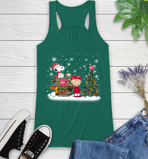 Atlanta Hawks NBA Basketball Christmas The Peanuts Movie Snoopy Racerback Tank 6