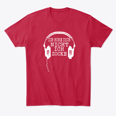 tnzb ich hore dich nicht ich zocke headphone classic t shirt 2 front red