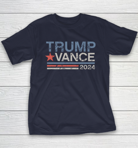 Trump Vance 2024 Retro Stripe Trump JD Vance Youth T-Shirt - Image 3