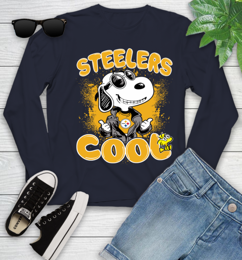 NFL Football Pittsburgh Steelers Cool Snoopy Shirt Youth Long Sleeve 2