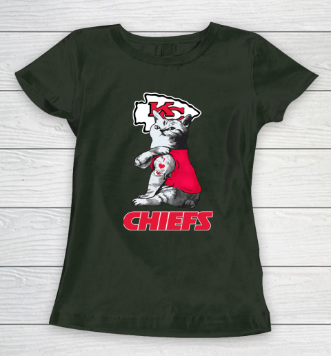 NFL Football My Cat Loves Kansas City Chiefs Women's T-Shirt 4
