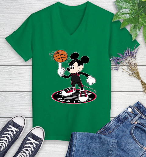 NBA Basketball Toronto Raptors Cheerful Mickey Disney Shirt not broken the mould Women's V-Neck T-Shirt 5