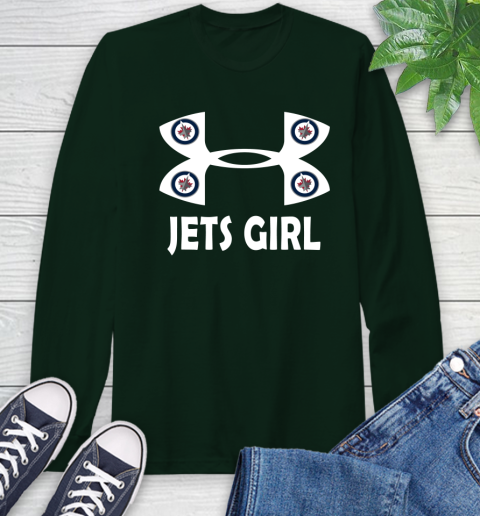 NHL Winnipeg Jets Girl Under Armour Hockey Sports Long Sleeve T-Shirt 7