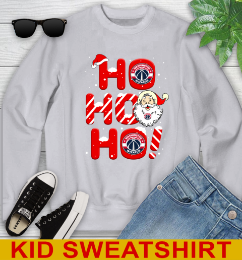 Washington Wizards NBA Basketball Ho Ho Ho Santa Claus Merry Christmas Shirt Youth Sweatshirt 3