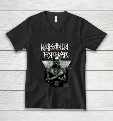 Marvel Black Panther Wakanda Forever Prism Patterned V-Neck T-Shirt