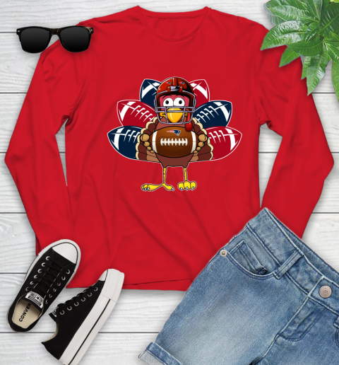 New England Patriots Turkey Thanksgiving Day Youth Long Sleeve 11