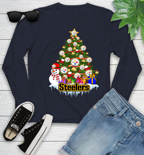 Pittsburgh Steelers Merry Christmas NFL Football Sports Youth Long Sleeve 3