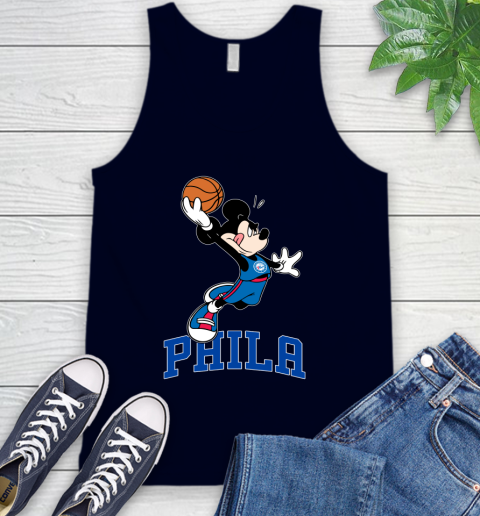 NBA Basketball Philadelphia 76ers Cheerful Mickey Mouse Shirt Tank Top 3
