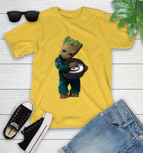 NHL Groot Guardians Of The Galaxy Hockey Sports Carolina Hurricanes Youth T-Shirt 8