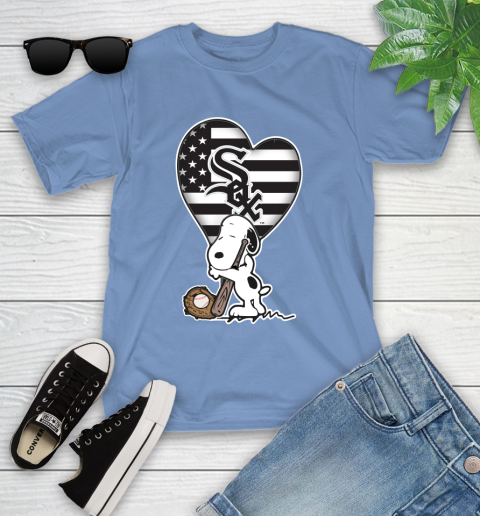 Chicago White Sox MLB Baseball The Peanuts Movie Adorable Snoopy Youth T-Shirt 11