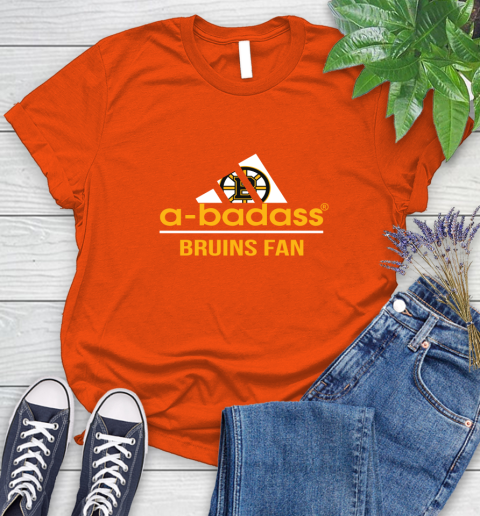 NHL A Badass Boston Bruins Fan Adidas Hockey Sports Women's T-Shirt 3