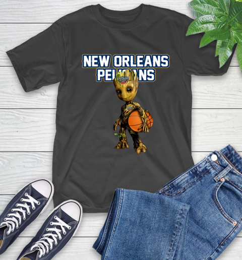 New Orleans Pelicans NBA Basketball Groot Marvel Guardians Of The Galaxy T-Shirt 2