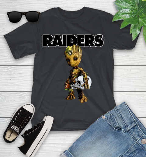 Oakland Raiders NFL Football Groot Marvel Guardians Of The Galaxy Youth T-Shirt 2