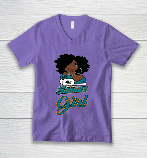 San Jose Sharks Girl NHL V-Neck T-Shirt 9