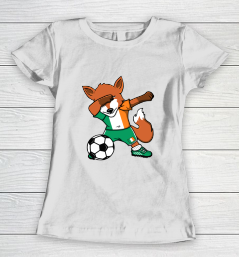 Dabbing Fox Ireland Soccer Fans Jersey Irish Football Lovers Women's T-Shirt