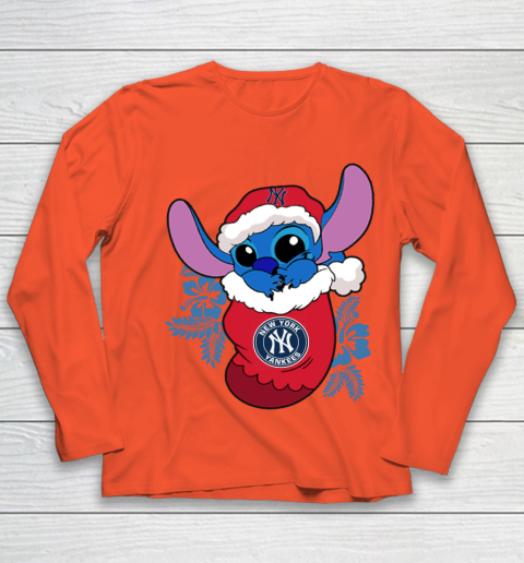 New York Yankees Christmas Stitch In The Sock Funny Disney MLB Youth Long Sleeve 4