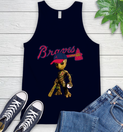 MLB Atlanta Braves Groot Guardians Of The Galaxy Baseball Tank Top 3