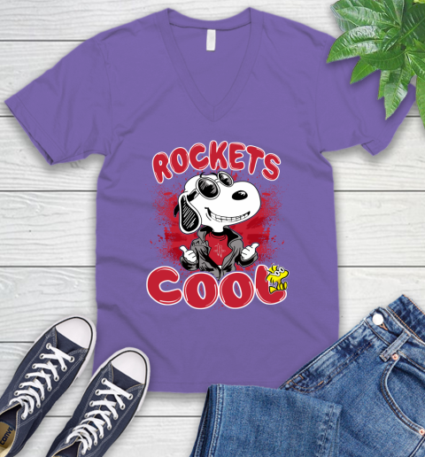 NBA Basketball Houston Rockets Cool Snoopy Shirt V-Neck T-Shirt 8