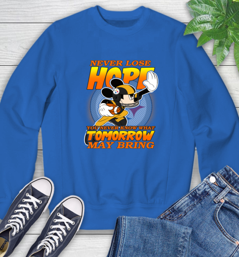 Pittsburgh Steelers NFL Football Mickey Disney Never Lose Hope Sweatshirt 9