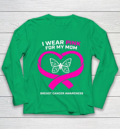 Men Women Kids Wear Pink For My Mom Breast Cancer Awareness Youth Long Sleeve 4